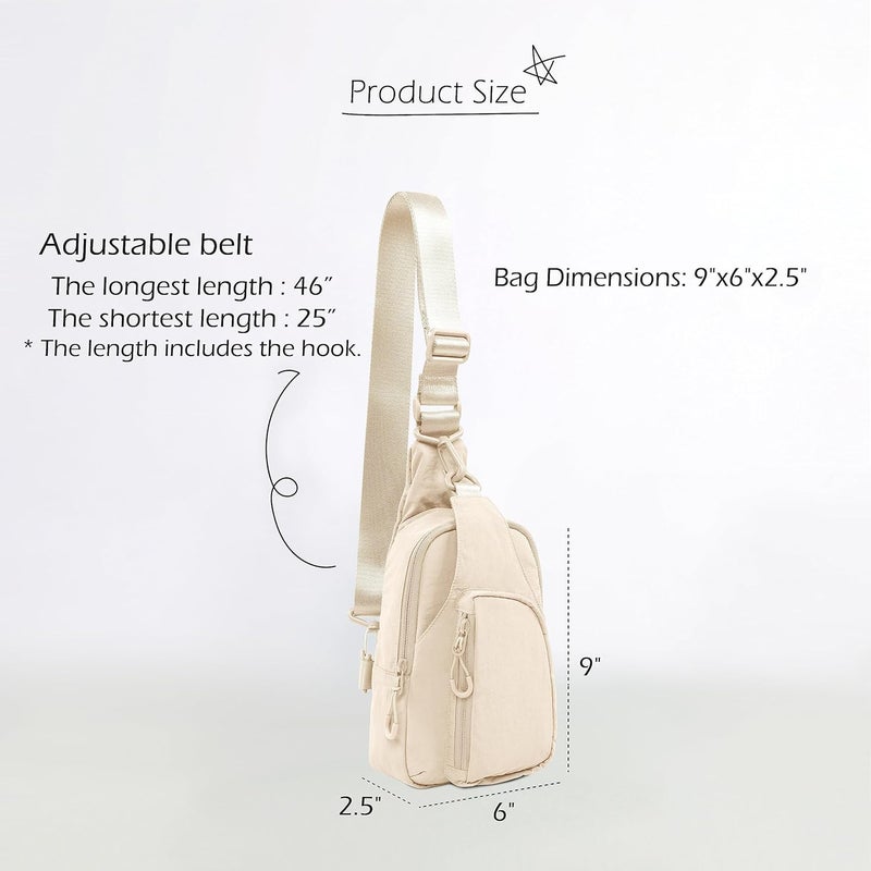 ODODOS Daily Sling Bag with Adjustable Straps Crossbody Chest Bag Lightweight Small Backpack for Casual Traveling Hiking - Image 5